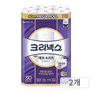유한킴벌리 크리넥스 데코앤소프트 부케향 3겹 40m 30롤, 2팩