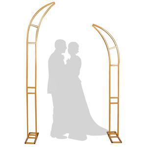커브드 메탈 웨딩 아치 스탠드 가든 플라워 결혼식 생일 기념 플로럴 배경 장식 8.2FT 6.9FT(골드)