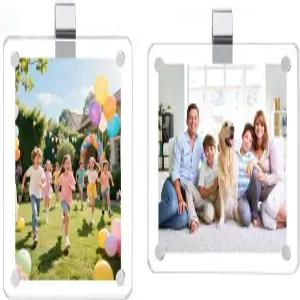 파인스트하우스 2팩 마그네틱 자동차 바이저 사진 홀더 가족 반려동물 여행 사진을 위한 맞춤형 아크릴