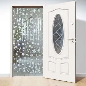 가정집파리문발 별무늬 비닐커튼 흰색 별화이트