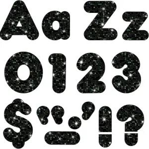 트렌드 엔터프라이즈 Inc. T79944 블랙 스파클 4인치 캐주얼 콤보 준비 편지