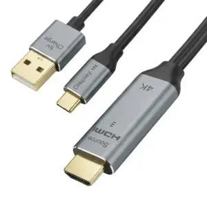 4K 60Hz HDMI 변환 컨버터 C타입 케이블 USB전원 1M