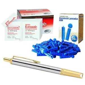 손 따는 침 당뇨침 부항침 혈당침 바늘침 채혈기 사혈기 바늘100개 스왑100개