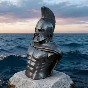 단단한 철제 반신 스파르타 조각상 빈티지 액세서리 분위기 전사 그리스 컬렉션 피규어 장식 예술