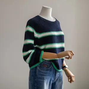 (안나앤모드) beno 배색 스트라이프 니트[니트EDL88]