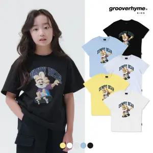 [그루부라임키즈]유니) 30S/2P 싱글 덤비베어 스케이트 반팔티 (세미오버핏)(5COLOR) (LIAMCTR709P)