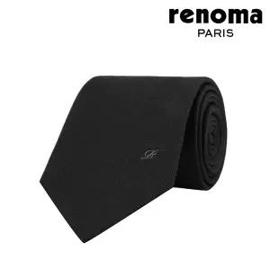 레노마 사선 헤링본 R포인트 블랙 넥타이 VZRTR0062BK