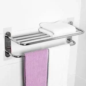 [아이엔]접착 ST 2단수건선반W 욕실선반 수건걸이 수건걸이선반 무타공욕실선반 무타공선반