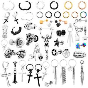 남자 여자 써지컬스틸 피어싱 귀걸이 핑팝 세그먼트링 체인 드롭