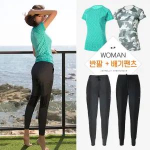 [조이할리]여성 요가복 운동복 배기 레깅스 기능성 반팔티 세트 JBST049