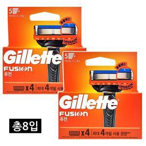 질레트 퓨전 매뉴얼 면도날 8입 (4입×2개) / 5중날 / 정품케이스