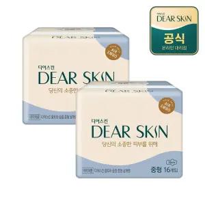 더마 디어스킨 생리대 에어엠보 중형16P x 2팩