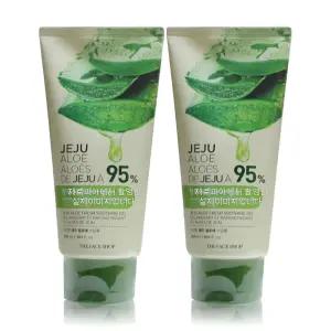 더페이스샵 신선한 제주 알로에 수딩젤 300mlx2ea 민감성 피부진정 보습 수분크림 팩