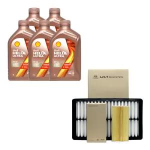 스포티지NQ5 하이브리드 엔진오일 쉘 울트라 0W20 5리터 순정 오일필터 에어필터