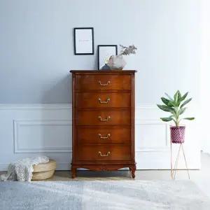[퍼니프랑] 수입 유럽형 빈티지 엔틱가구 TR 46 5단 우드 컬러 수납 서랍장