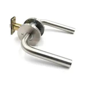 스테인리스 욕실용 문손잡이 목문용 레버락 도어락 문고리