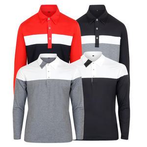 스판 카라 긴팔 티셔츠 남자 봄 가을 티 남성 간절기 배색 골프 티