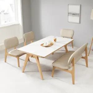 마이홈 4인 낮은 원목 통세라믹 식탁세트 1400 1600