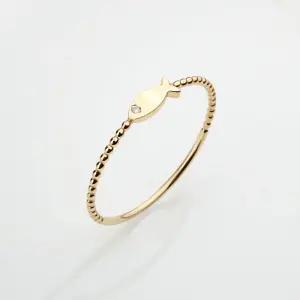 14k 럭키 라이트 토트 물고기 반지 수능 행운 금 애끼 손가락 자녀 우정링