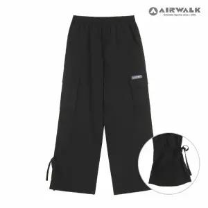 [보리보리/에어워크 주니어]여아 주니어 블랙 스트링 우븐 와이드 팬츠
