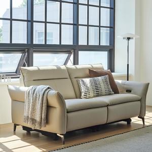 한샘 MVME 어폰 천연가죽 리클라이너 소파 3인