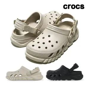 [아웃도어스/크록스]크록스 듀엣 맥스2 클로그 성인 샌들 스투코/블랙 2종택1