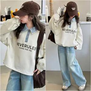 [삐삐네옷가게]여아 주니어 카라셔츠 봄가을 데님 상하