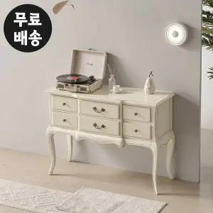 [벤티스가구]뮨드 엔틱 콘솔 원목 미니 테이블 현관 수납장 거실 콘솔 폭좁은 슬림 수납장(6칸)