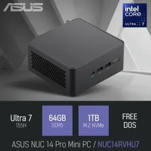 ⓒ ASUS NUC 14 Pro Mini PC NUC14RVH-U7 TALL 울트라7 155H 64GB 1TB / 인강 사무 비즈니스용 미니PC