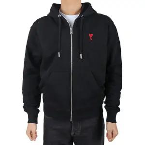 [아미] 남성 하트로고 후드집업 블랙 BFUSW435 730 001