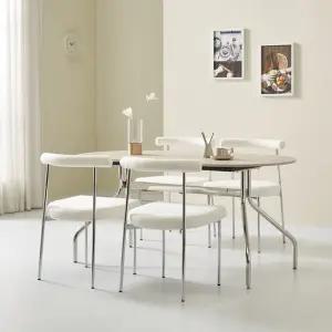 알토 15T 포세린 세라믹 타원 실버 4인용 식탁테이블 1600