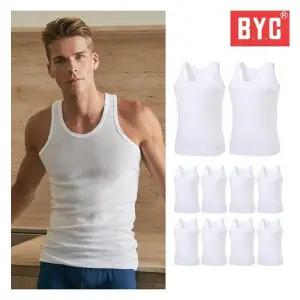 BYC 남성 런닝 10장 세트, 부드러운 순면 100% 민소매 나시 조끼