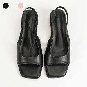 페조 여성 뮬 슬링백 빅사이즈 가벼운 통굽샌들 4cm