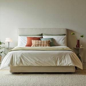 한샘 플래드 심플 패브릭침대 화이트 Q + 노뜨 컴포트 매트리스 Q