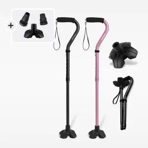 GPTcamp GPT-T3 2단 접이식 4발 어르신 노인 할머니 지팡이 네발 사발 환자용 효도 휴대용 외발 초경량 지팡이