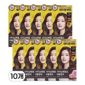 미쟝센 샤이닝에센스 셀프 크림 새치 염색약 7N 자연갈색 10개