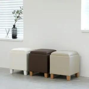 폼폼 가죽 수납스툴 3 color