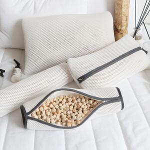 착한소재 편백나무 큐브 원통 경추 에어메쉬 베개솜 여행용 낮잠베개솜 기능성 숙면 항균 알러지차단 국내제작