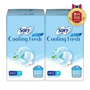 쏘피 쿨링프레쉬 생리대 날개형 대형 28P 2팩