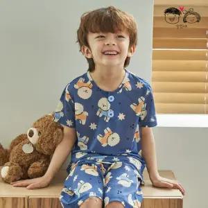[알럽키즈] 쿨 아이스 블루비숑 주니어 아동 어린이 초등 잠옷 실내복 5부 상하세트
