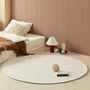 스칸디앤홈 먼지없는 헤링본 사이잘룩 러그 거실 카페트 크림아이보리 원형 150