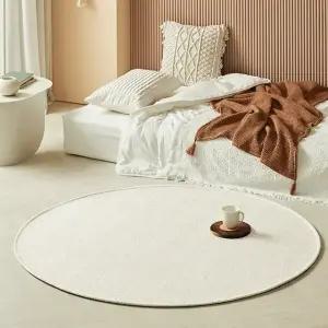 스칸디앤홈 먼지없는 헤링본 사이잘룩 러그 거실 카페트 크림아이보리 원형 200