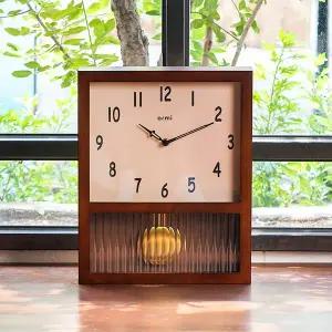 [아이노비아]오르미 레트로 모어클락 빅 우드 무소음 추시계 벽시계 괘종시계