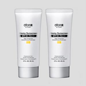 애터미 선크림 베이지 60ml 2개 자연유래 유기자차 무기자차 혼합