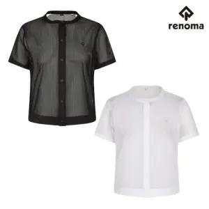 레노마골프 여성 메쉬 조직 버튼 여밈 반팔 티셔츠 O6113