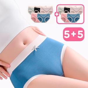 5+5 여성팬티 모달 미드 웨이스트 팬티 언더웨어 10매입세트 여자속옷