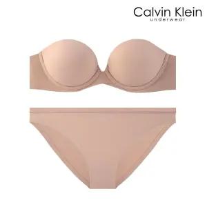 CK 여성 푸쉬업 스트랩리스 브라+팬티 세트 QF8252+QF8253 CEDAR