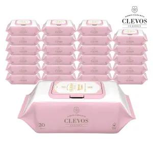 [클레보스] 배냇티슈 유아 휴대형 물티슈 캡형 (55평량) 20매 X 24팩