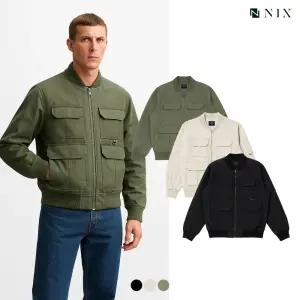 [택가 162000원][NIX]유니) 립스탑 세미오버핏 보머자켓(FNRSCUV703P)