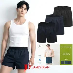 제임스딘 남성 트렁크 팬티 세트 3매 순면 80수 아웃밴드 사각 남자 속옷 빅사이즈 ~120 JHMTAP71
